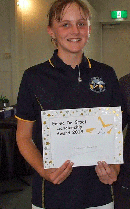 2018 Emma De Groot Scholarship Recipient